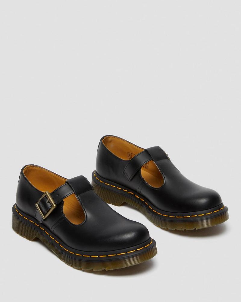 Dr Martens Polley Smooth Leren Mary Janes Mary Jane Schoenen Dames Zwart | NL 454QMA